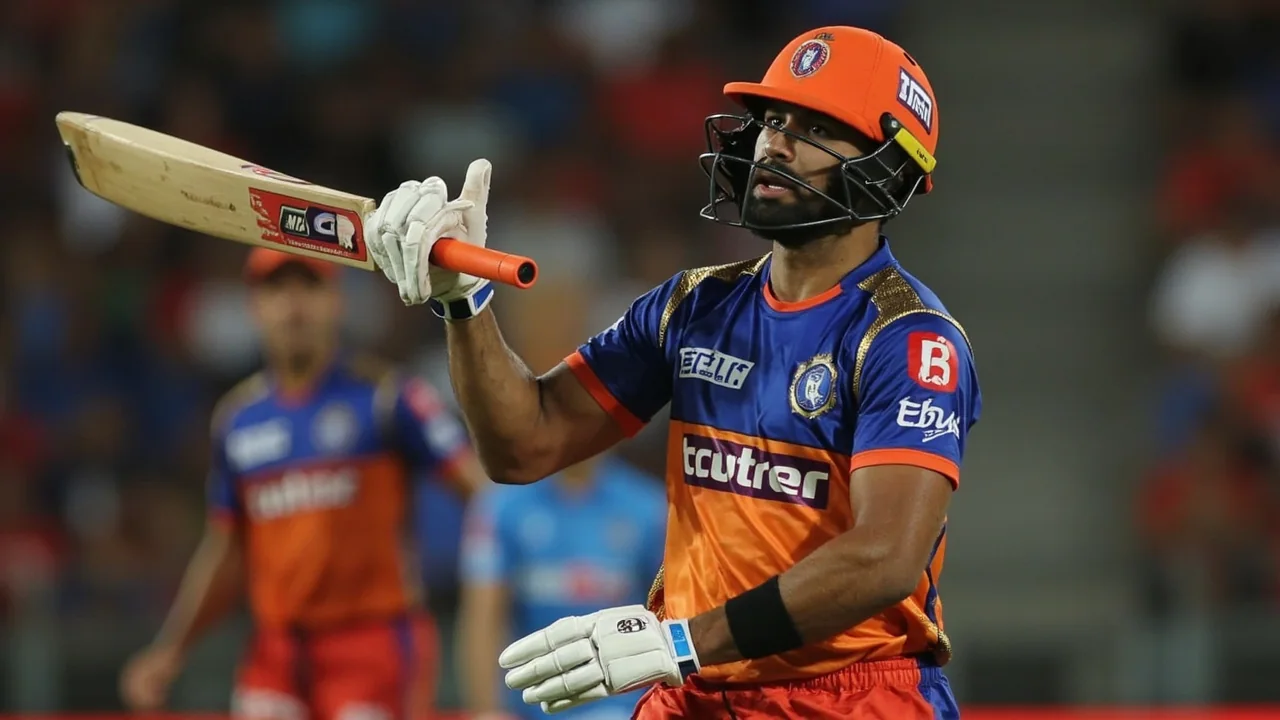 Jos Buttler batting during a Gujarat Titans innings in the IPL 2026 season, wicketkeeper gloves visible