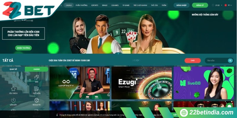 Cách đăng ký tài khoản 22Bet như thế nào- Truy cập vào trang chủ